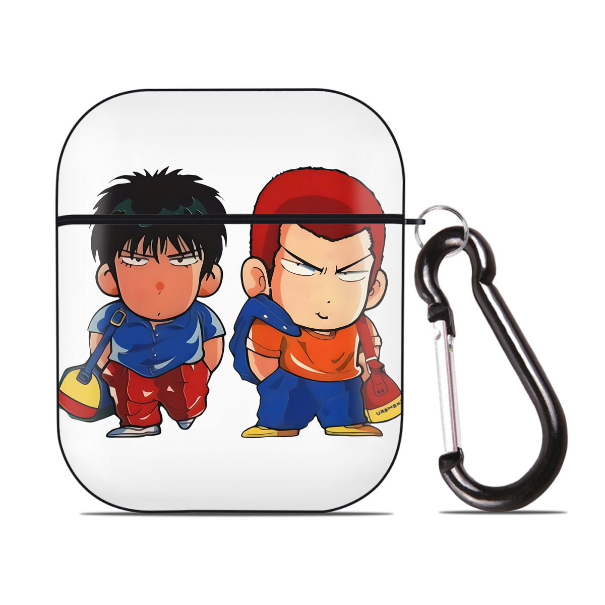 （画像用） SLAM DUNK／スラムダンク AirPods 第2世代保護ケース ハードシェル ブラック 耐衝撃・防指紋・カラビナ付き