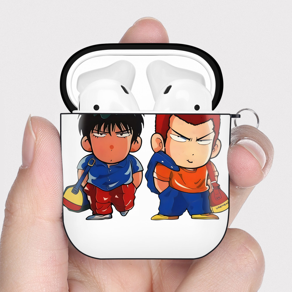 （画像用） SLAM DUNK／スラムダンク AirPods 第2世代保護ケース ハードシェル ブラック 耐衝撃・防指紋・カラビナ付き