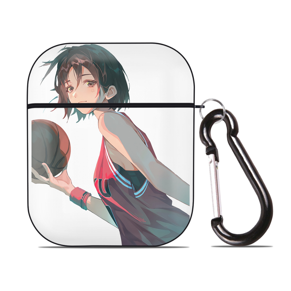 （画像用） SLAM DUNK／スラムダンク AirPods 第2世代保護ケース ハードシェル ブラック 耐衝撃・防指紋・カラビナ付き