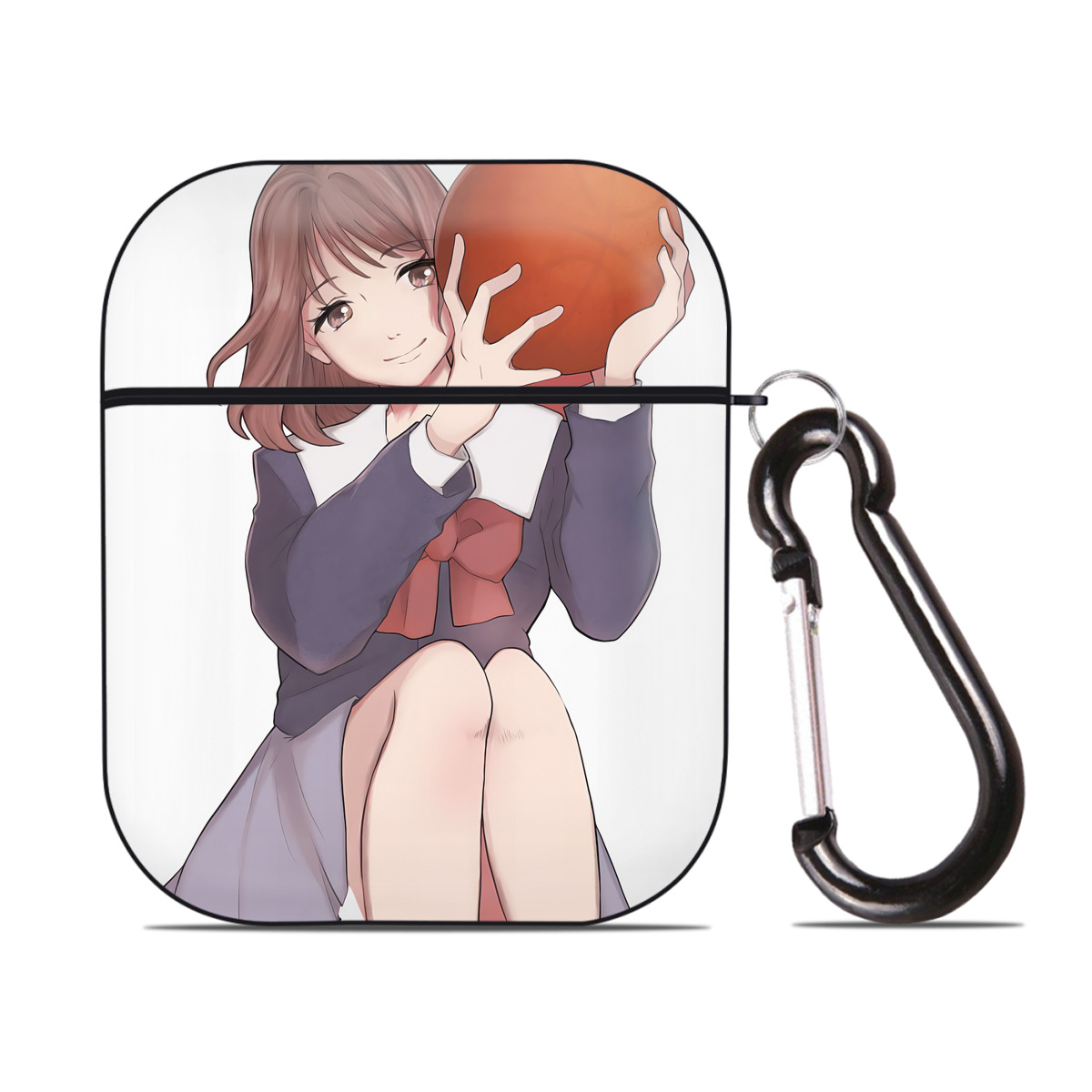 （画像用） SLAM DUNK／スラムダンク AirPods 第2世代保護ケース ハードシェル ブラック 耐衝撃・防指紋・カラビナ付き