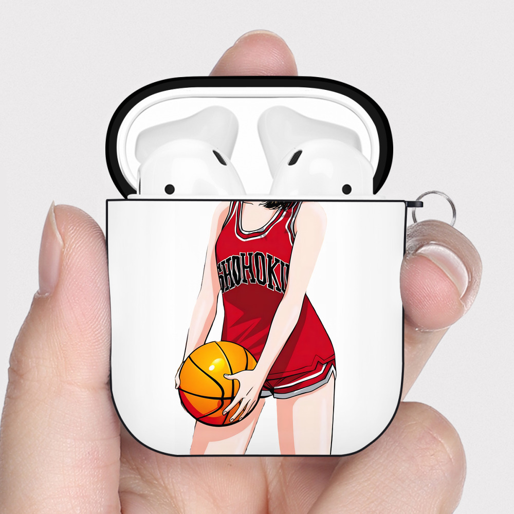 （画像用） SLAM DUNK／スラムダンク AirPods 第2世代保護ケース ハードシェル ブラック 耐衝撃・防指紋・カラビナ付き
