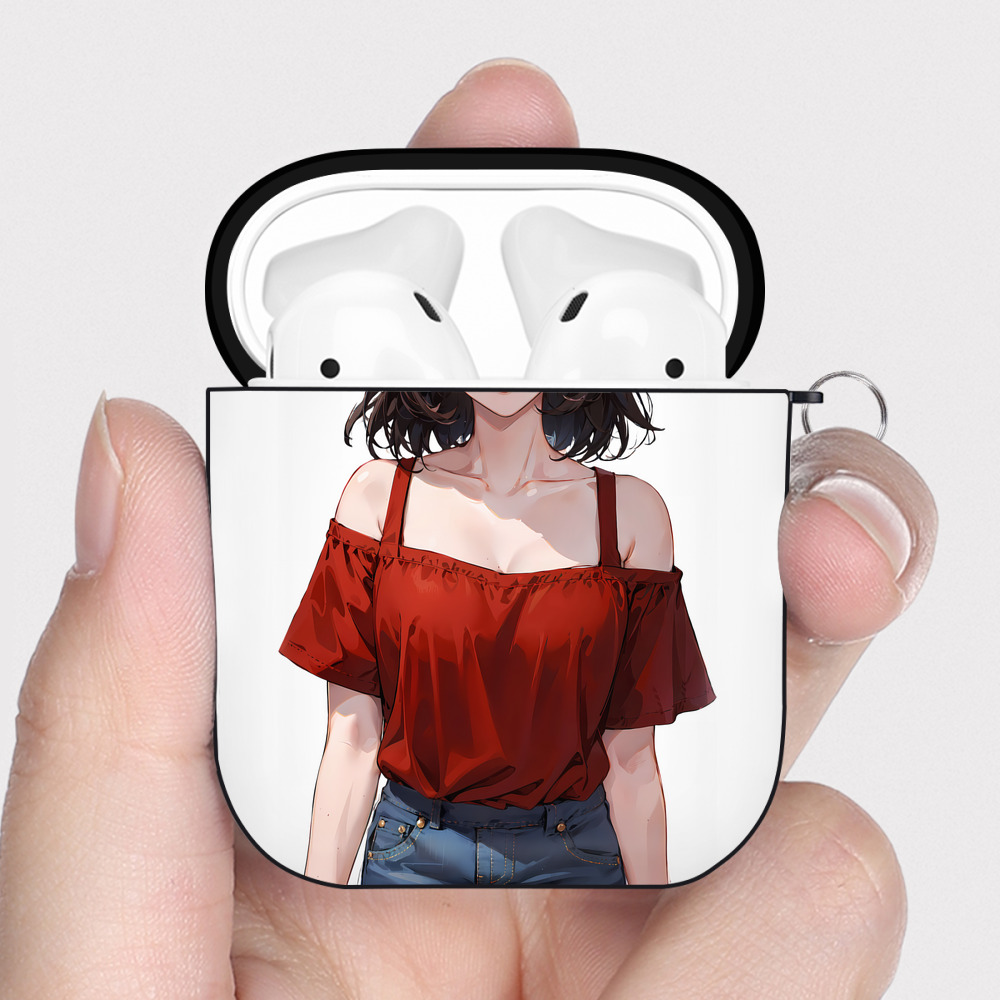 （画像用） SLAM DUNK／スラムダンク AirPods 第2世代保護ケース ハードシェル ブラック 耐衝撃・防指紋・カラビナ付き