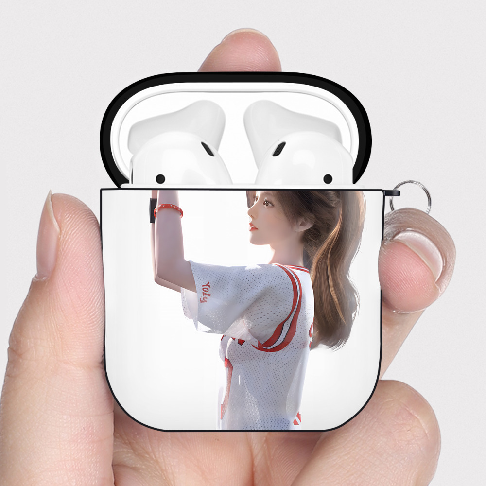 （画像用） SLAM DUNK／スラムダンク AirPods 第2世代保護ケース ハードシェル ブラック 耐衝撃・防指紋・カラビナ付き