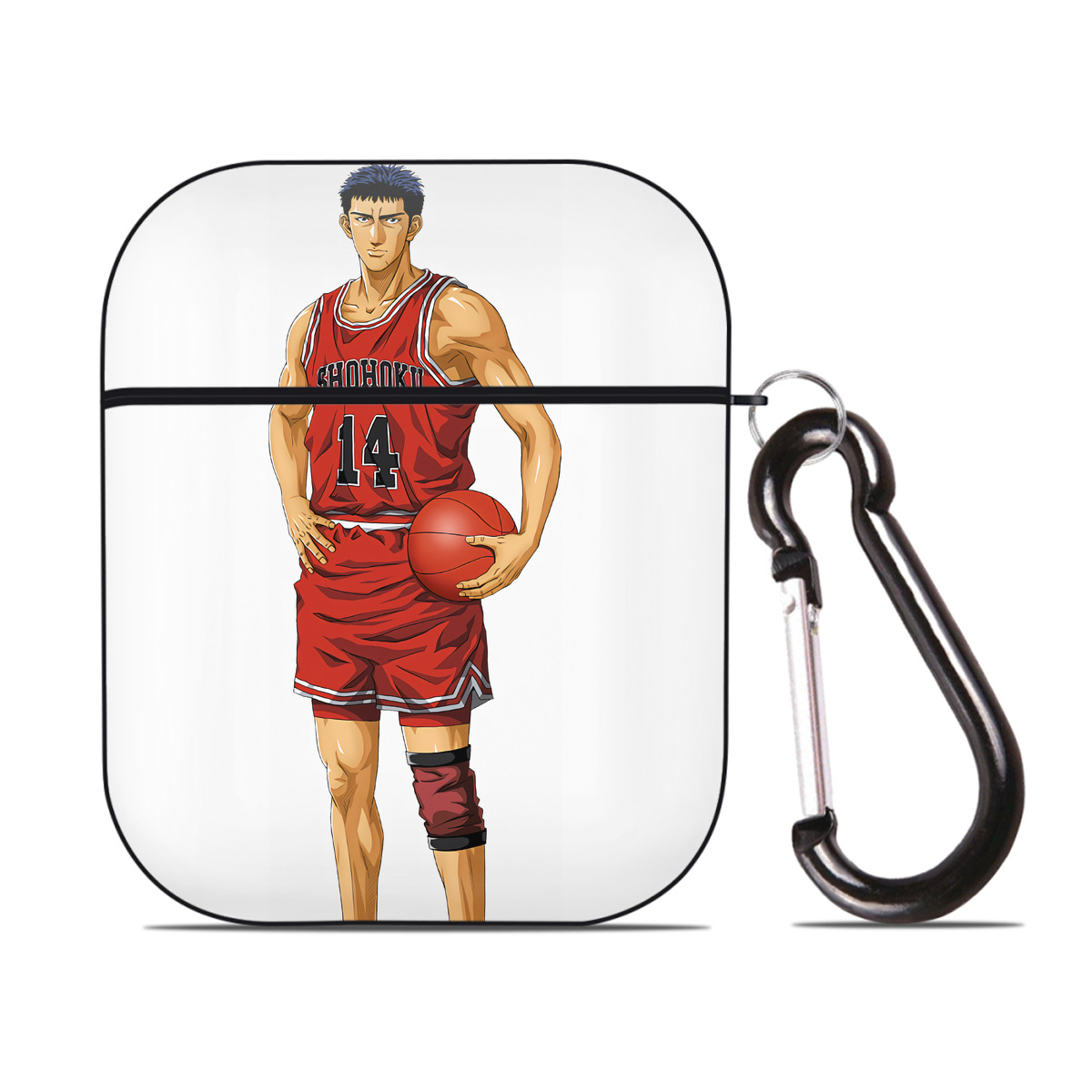 （画像用） SLAM DUNK／スラムダンク AirPods 第2世代保護ケース ハードシェル ブラック 耐衝撃・防指紋・カラビナ付き