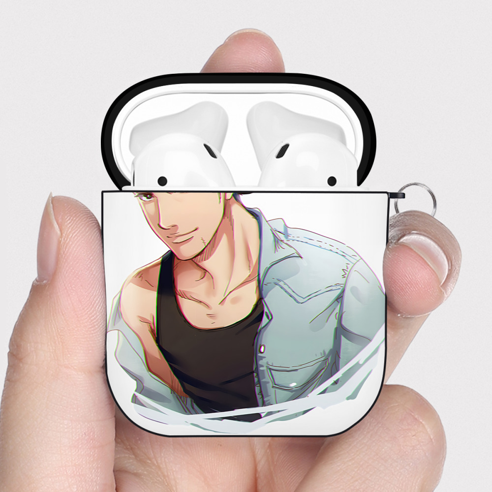 （画像用） SLAM DUNK／スラムダンク AirPods 第2世代保護ケース ハードシェル ブラック 耐衝撃・防指紋・カラビナ付き