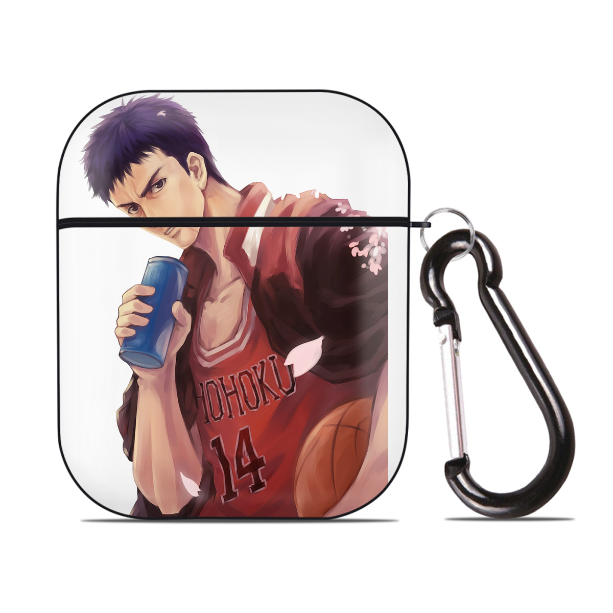 （画像用） SLAM DUNK／スラムダンク AirPods 第2世代保護ケース ハードシェル ブラック 耐衝撃・防指紋・カラビナ付き