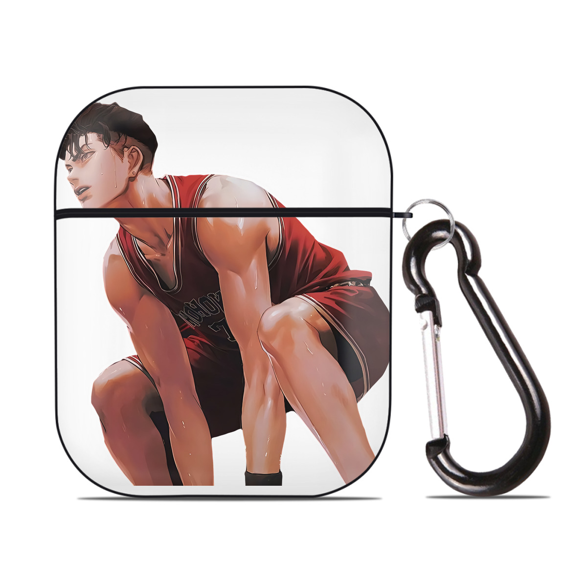 （画像用） SLAM DUNK／スラムダンク AirPods 第2世代保護ケース ハードシェル ブラック 耐衝撃・防指紋・カラビナ付き
