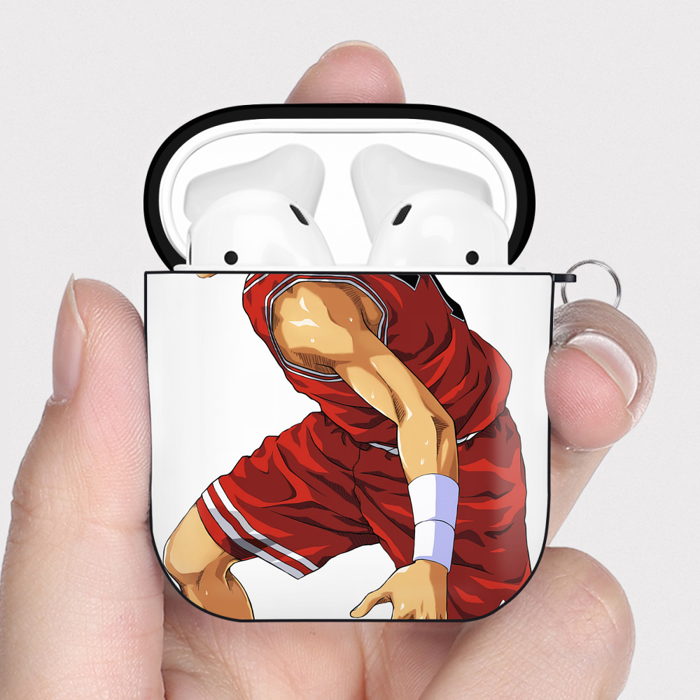 （画像用） SLAM DUNK／スラムダンク AirPods 第2世代保護ケース ハードシェル ブラック 耐衝撃・防指紋・カラビナ付き