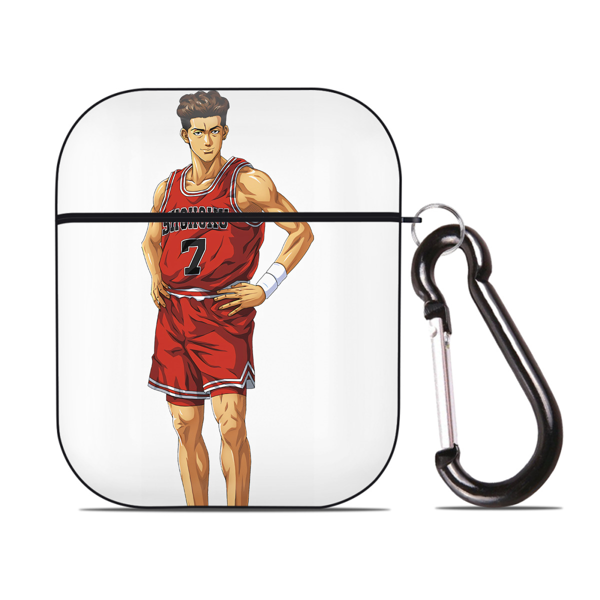 （画像用） SLAM DUNK／スラムダンク AirPods 第2世代保護ケース ハードシェル ブラック 耐衝撃・防指紋・カラビナ付き