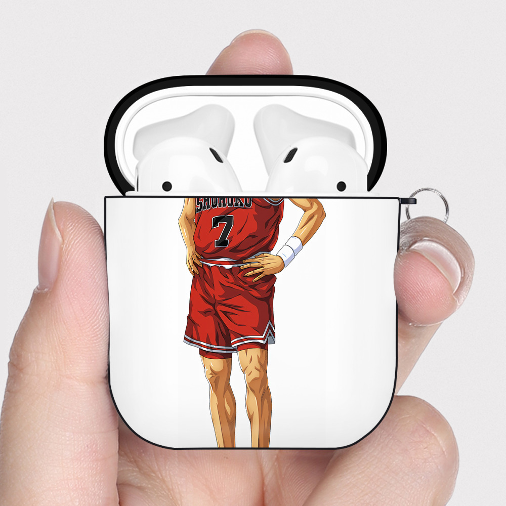 （画像用） SLAM DUNK／スラムダンク AirPods 第2世代保護ケース ハードシェル ブラック 耐衝撃・防指紋・カラビナ付き