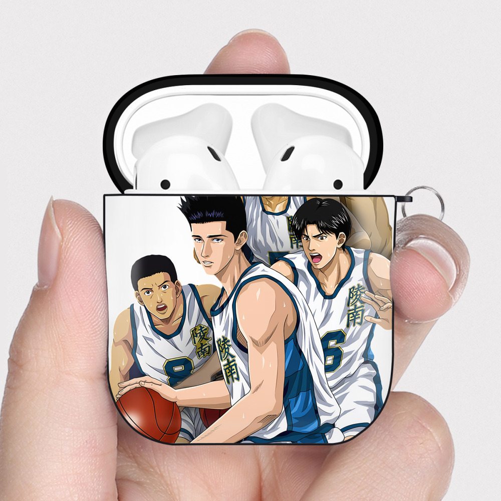 （画像用） SLAM DUNK／スラムダンク AirPods 第2世代保護ケース ハードシェル ブラック 耐衝撃・防指紋・カラビナ付き
