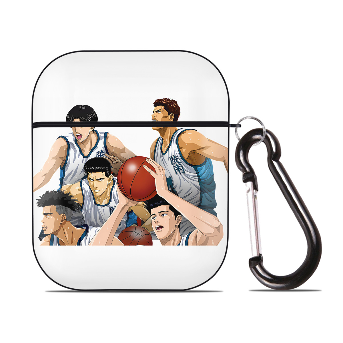 （画像用） SLAM DUNK／スラムダンク AirPods 第2世代保護ケース ハードシェル ブラック 耐衝撃・防指紋・カラビナ付き