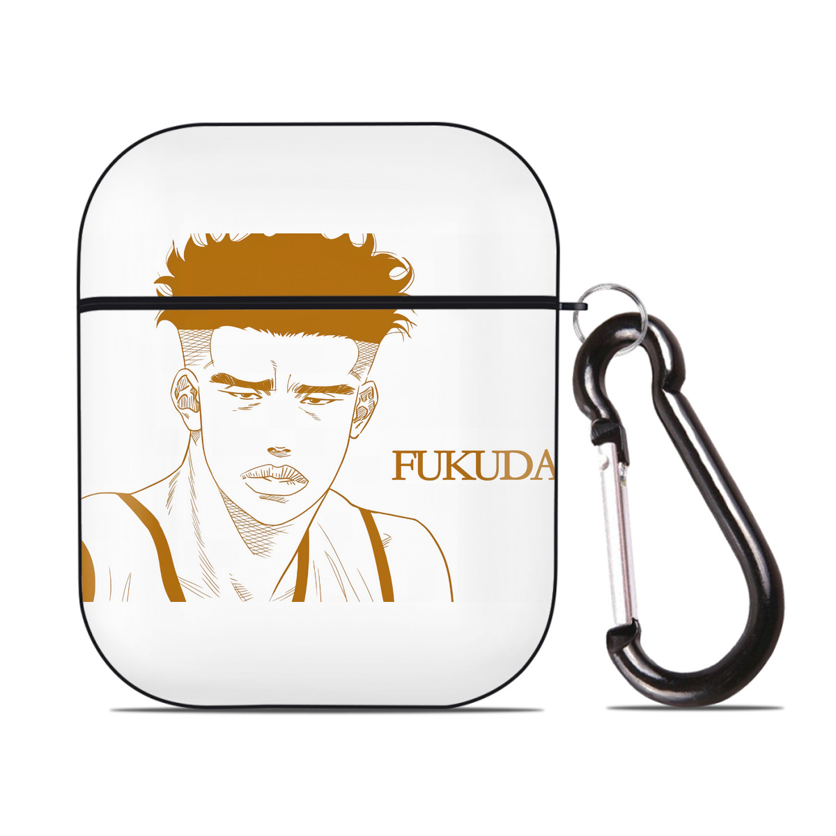 （画像用） SLAM DUNK／スラムダンク AirPods 第2世代保護ケース ハードシェル ブラック 耐衝撃・防指紋・カラビナ付き