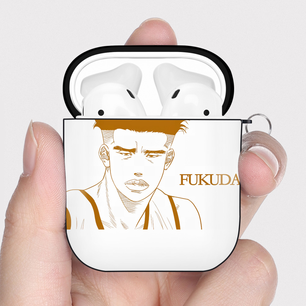 （画像用） SLAM DUNK／スラムダンク AirPods 第2世代保護ケース ハードシェル ブラック 耐衝撃・防指紋・カラビナ付き