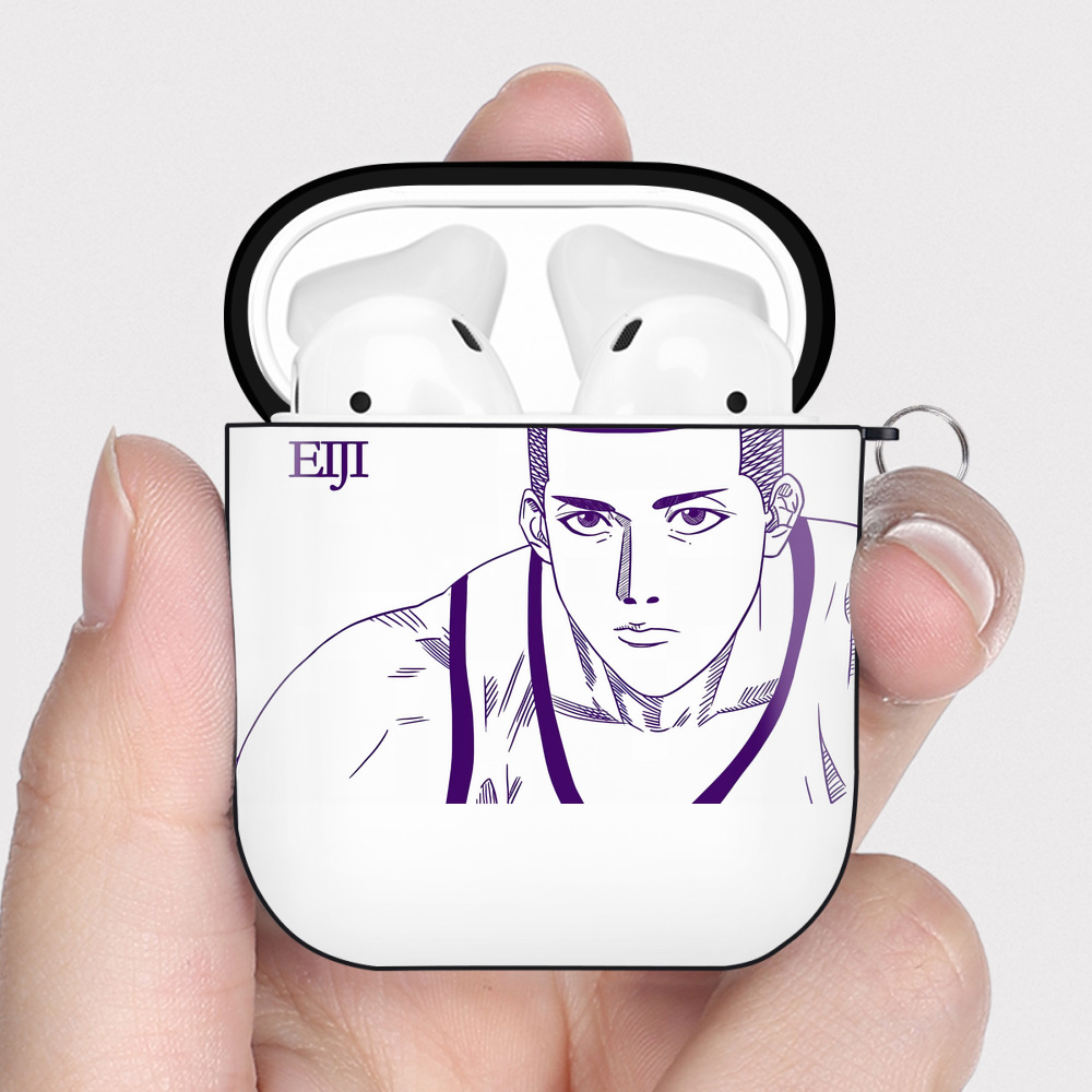 （画像用） SLAM DUNK／スラムダンク AirPods 第2世代保護ケース ハードシェル ブラック 耐衝撃・防指紋・カラビナ付き