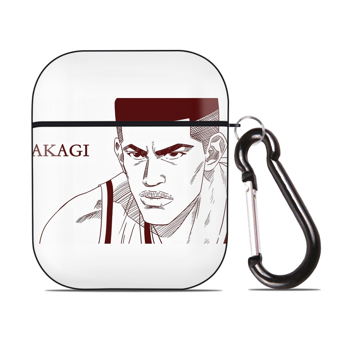 （画像用） SLAM DUNK／スラムダンク AirPods 第2世代保護ケース ハードシェル ブラック 耐衝撃・防指紋・カラビナ付き