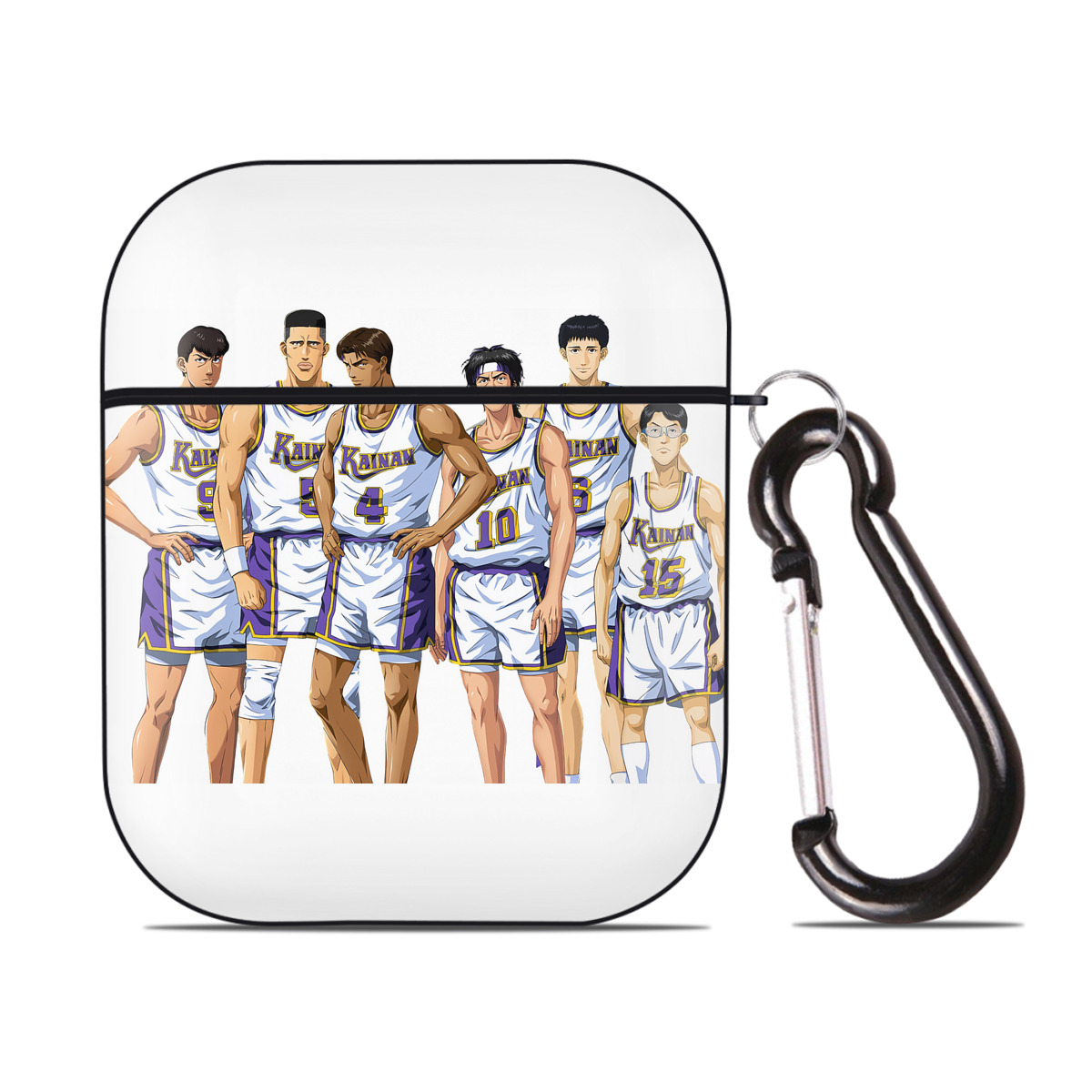 （画像用） SLAM DUNK／スラムダンク AirPods 第2世代保護ケース ハードシェル ブラック 耐衝撃・防指紋・カラビナ付き
