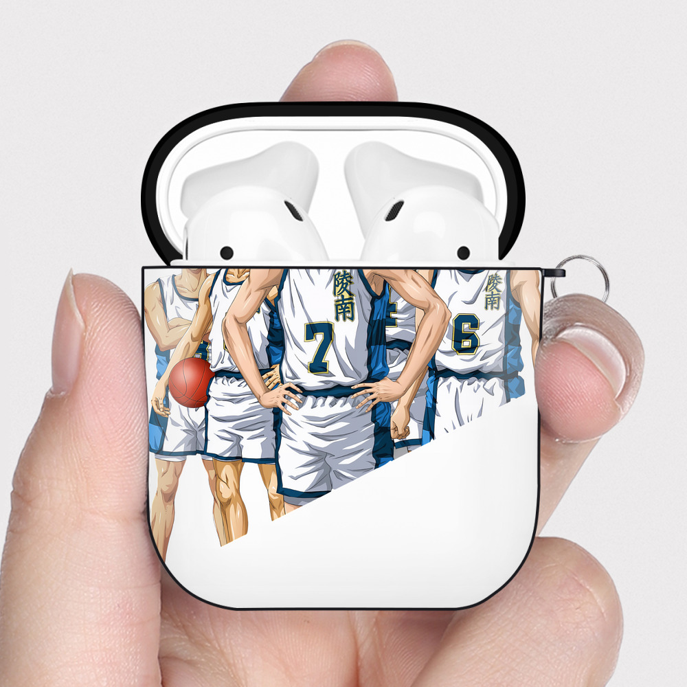 （画像用） SLAM DUNK／スラムダンク AirPods 第2世代保護ケース ハードシェル ブラック 耐衝撃・防指紋・カラビナ付き