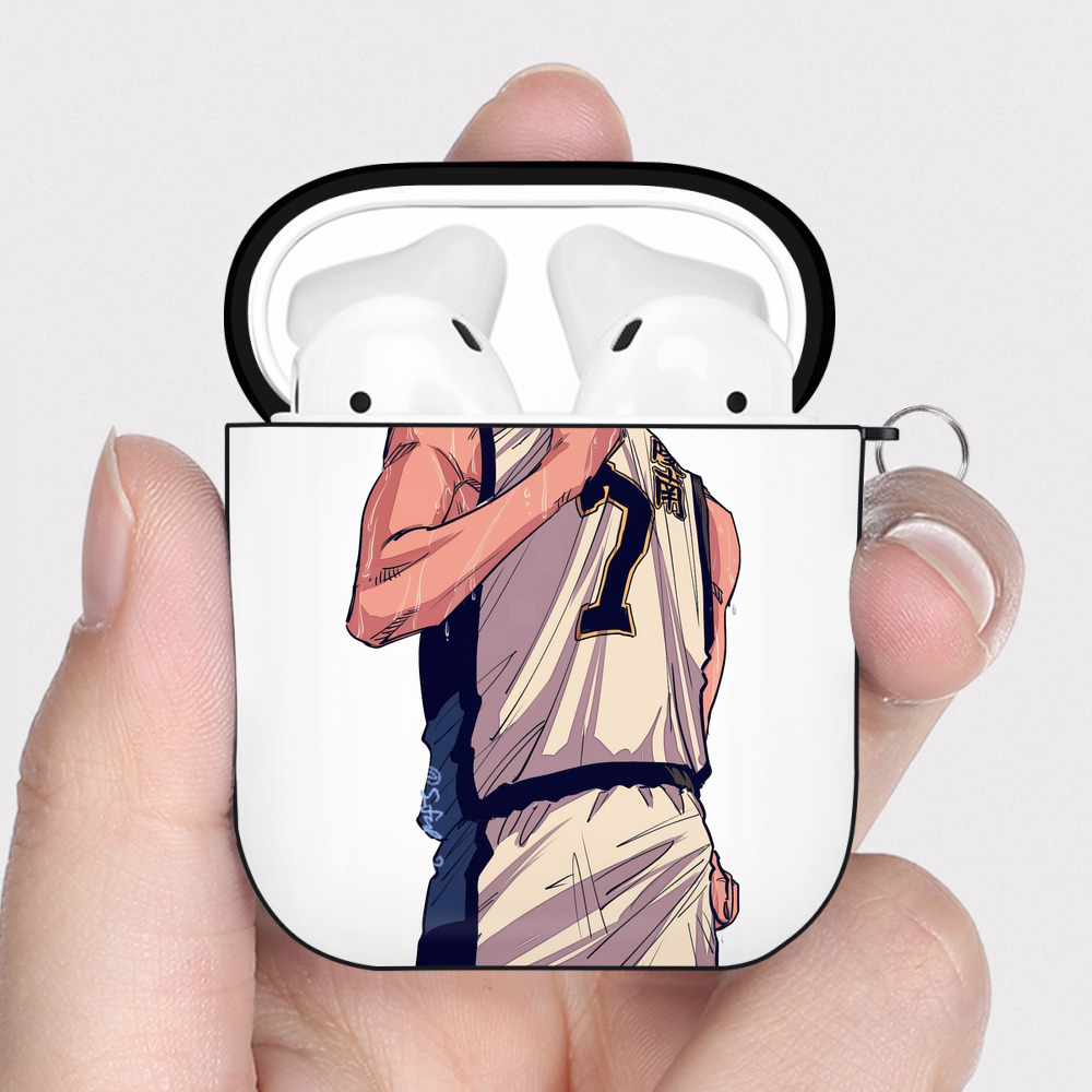 （画像用） SLAM DUNK／スラムダンク AirPods 第2世代保護ケース ハードシェル ブラック 耐衝撃・防指紋・カラビナ付き