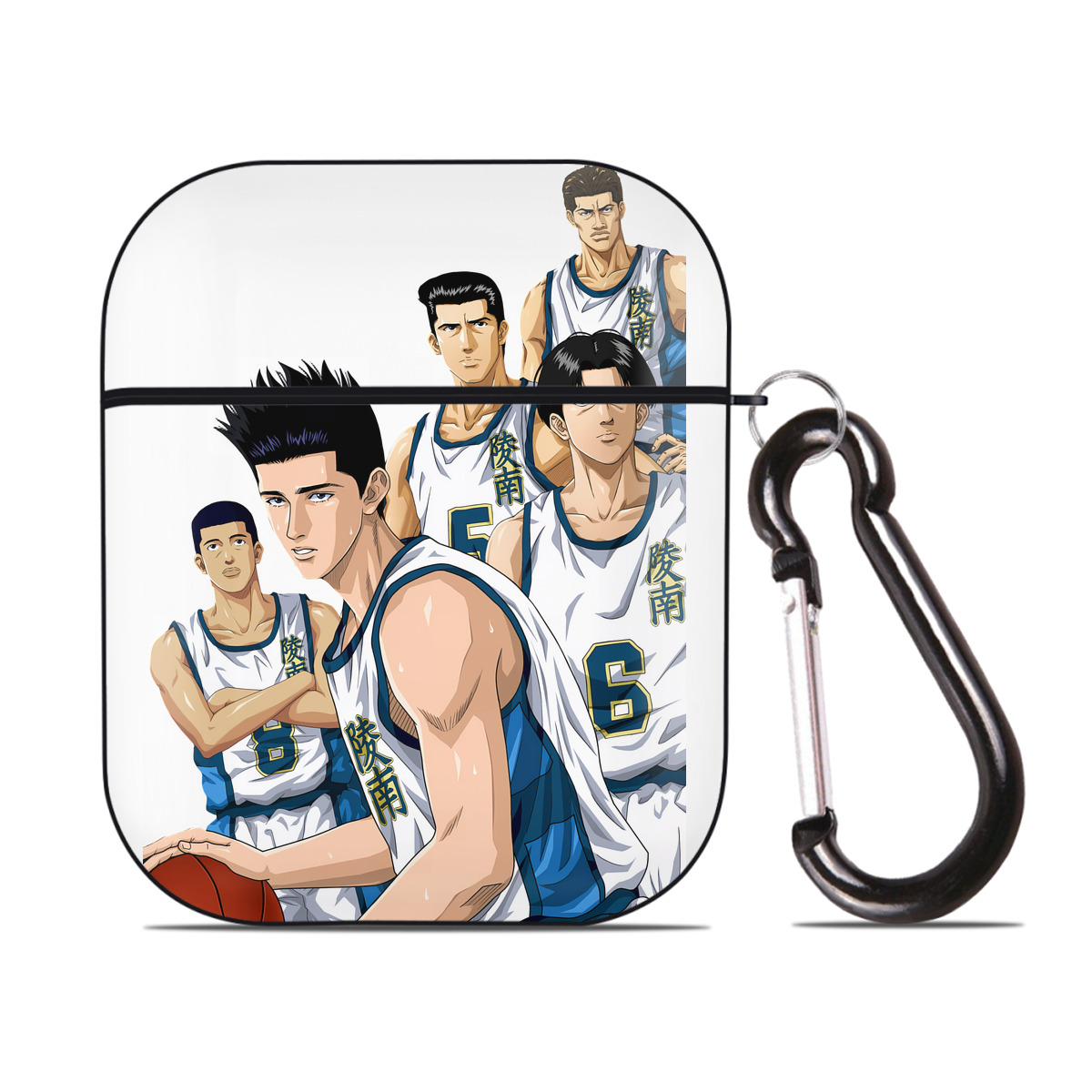 （画像用） SLAM DUNK／スラムダンク AirPods 第2世代保護ケース ハードシェル ブラック 耐衝撃・防指紋・カラビナ付き