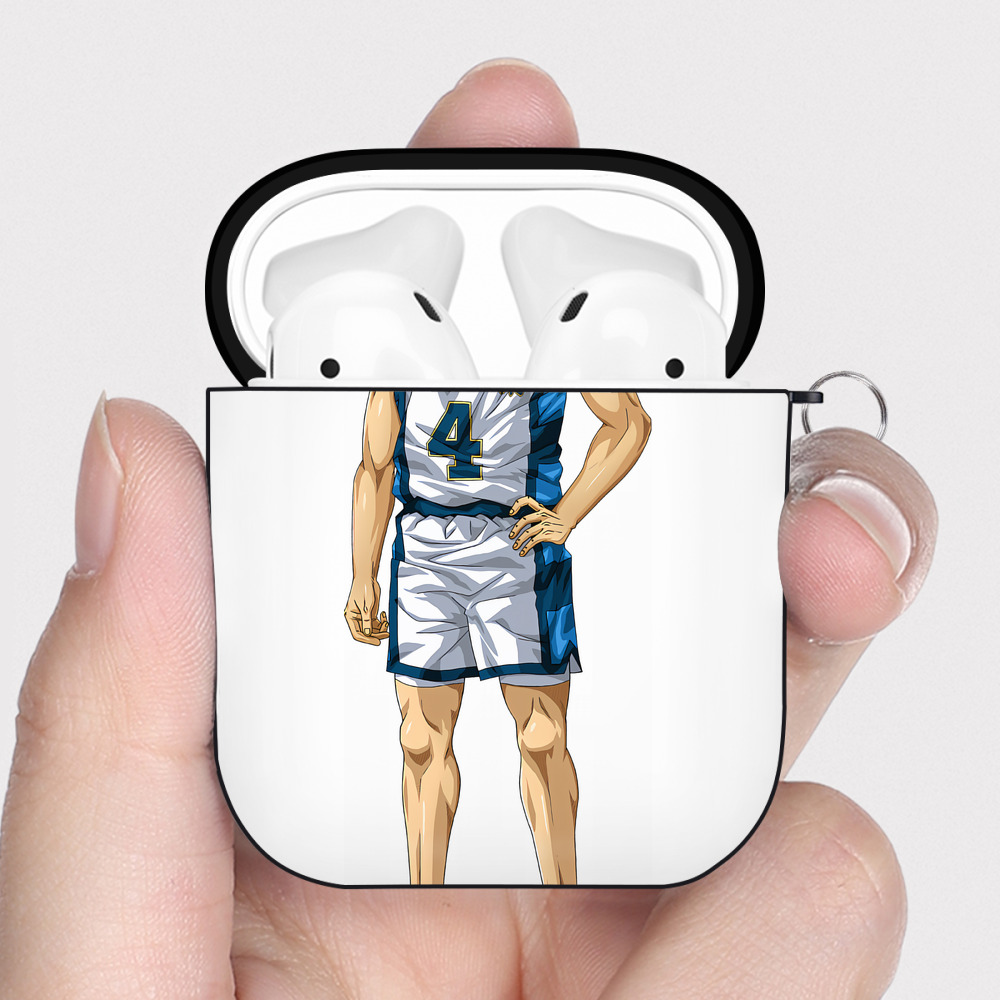 （画像用） SLAM DUNK／スラムダンク AirPods 第2世代保護ケース ハードシェル ブラック 耐衝撃・防指紋・カラビナ付き