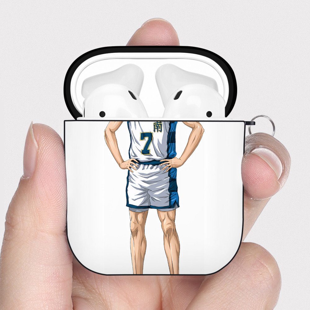 （画像用） SLAM DUNK／スラムダンク AirPods 第2世代保護ケース ハードシェル ブラック 耐衝撃・防指紋・カラビナ付き