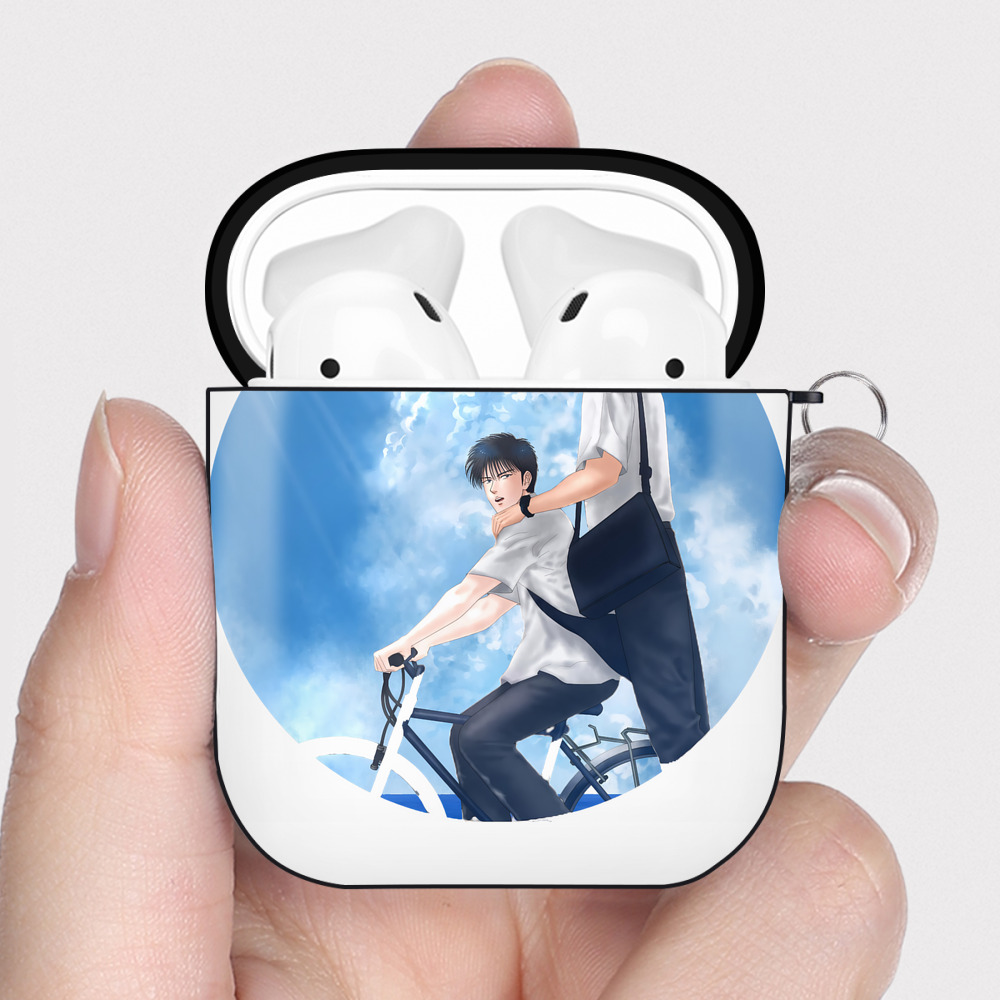 （画像用） SLAM DUNK／スラムダンク AirPods 第2世代保護ケース ハードシェル ブラック 耐衝撃・防指紋・カラビナ付き