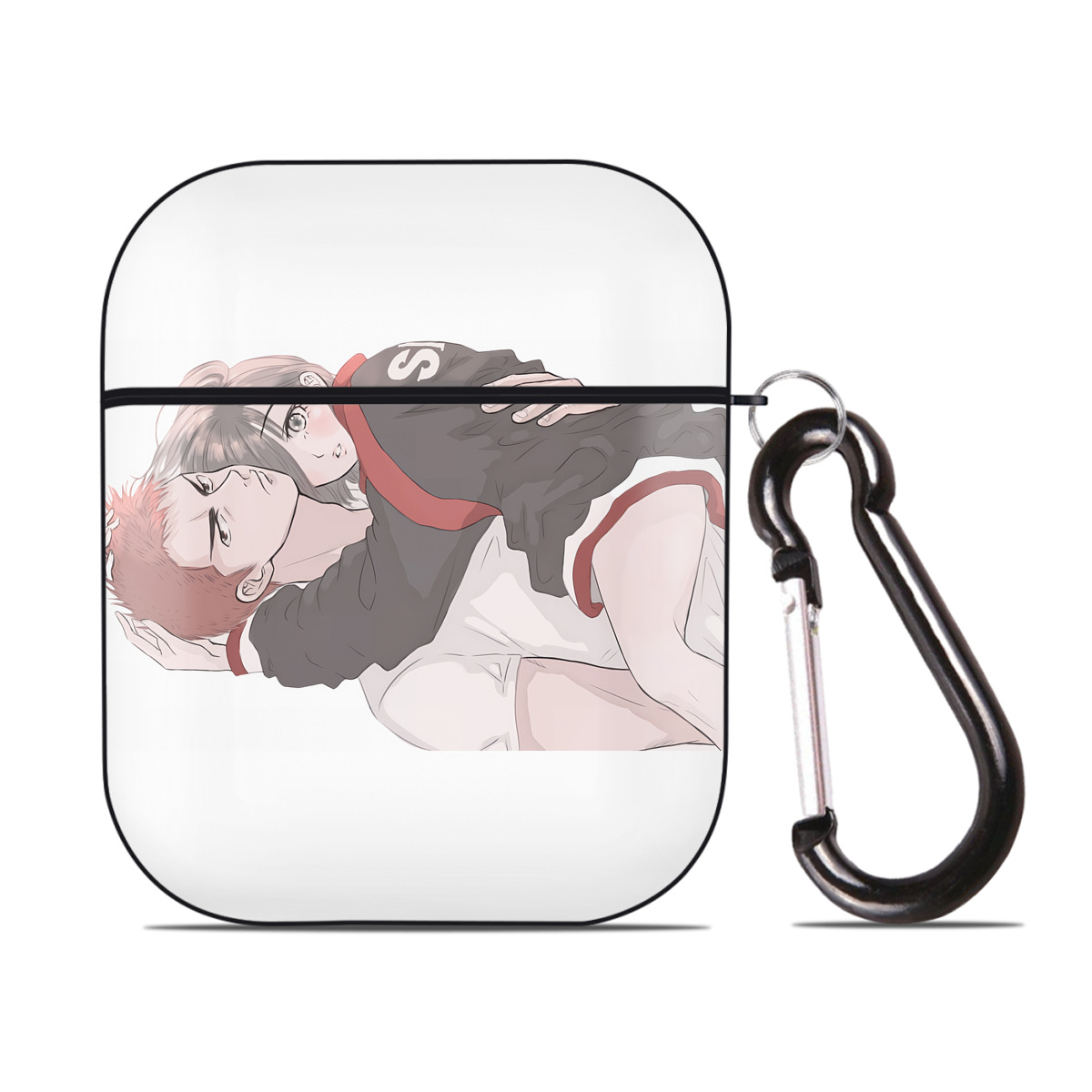 （画像用） SLAM DUNK／スラムダンク AirPods 第2世代保護ケース ハードシェル ブラック 耐衝撃・防指紋・カラビナ付き