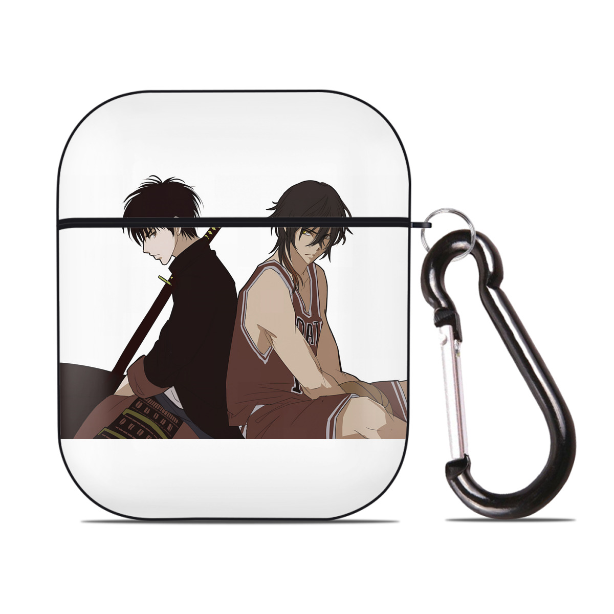 （画像用） SLAM DUNK／スラムダンク AirPods 第2世代保護ケース ハードシェル ブラック 耐衝撃・防指紋・カラビナ付き