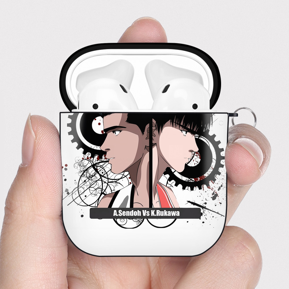 （画像用） SLAM DUNK／スラムダンク AirPods 第2世代保護ケース ハードシェル ブラック 耐衝撃・防指紋・カラビナ付き