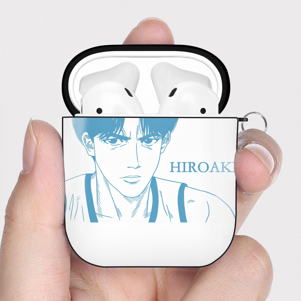 （画像用） SLAM DUNK／スラムダンク AirPods 第2世代保護ケース ハードシェル ブラック 耐衝撃・防指紋・カラビナ付き