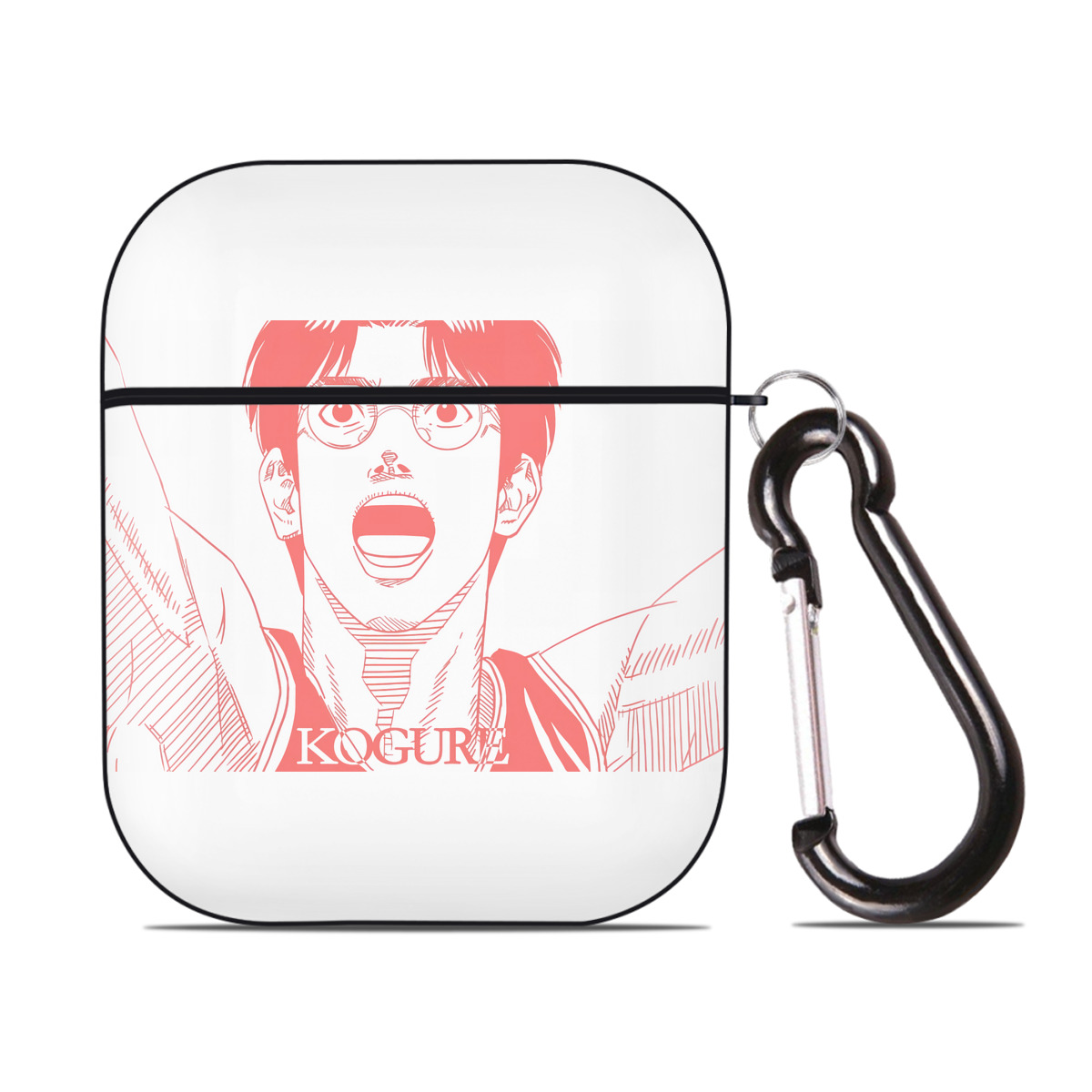 （画像用） SLAM DUNK／スラムダンク AirPods 第2世代保護ケース ハードシェル ブラック 耐衝撃・防指紋・カラビナ付き