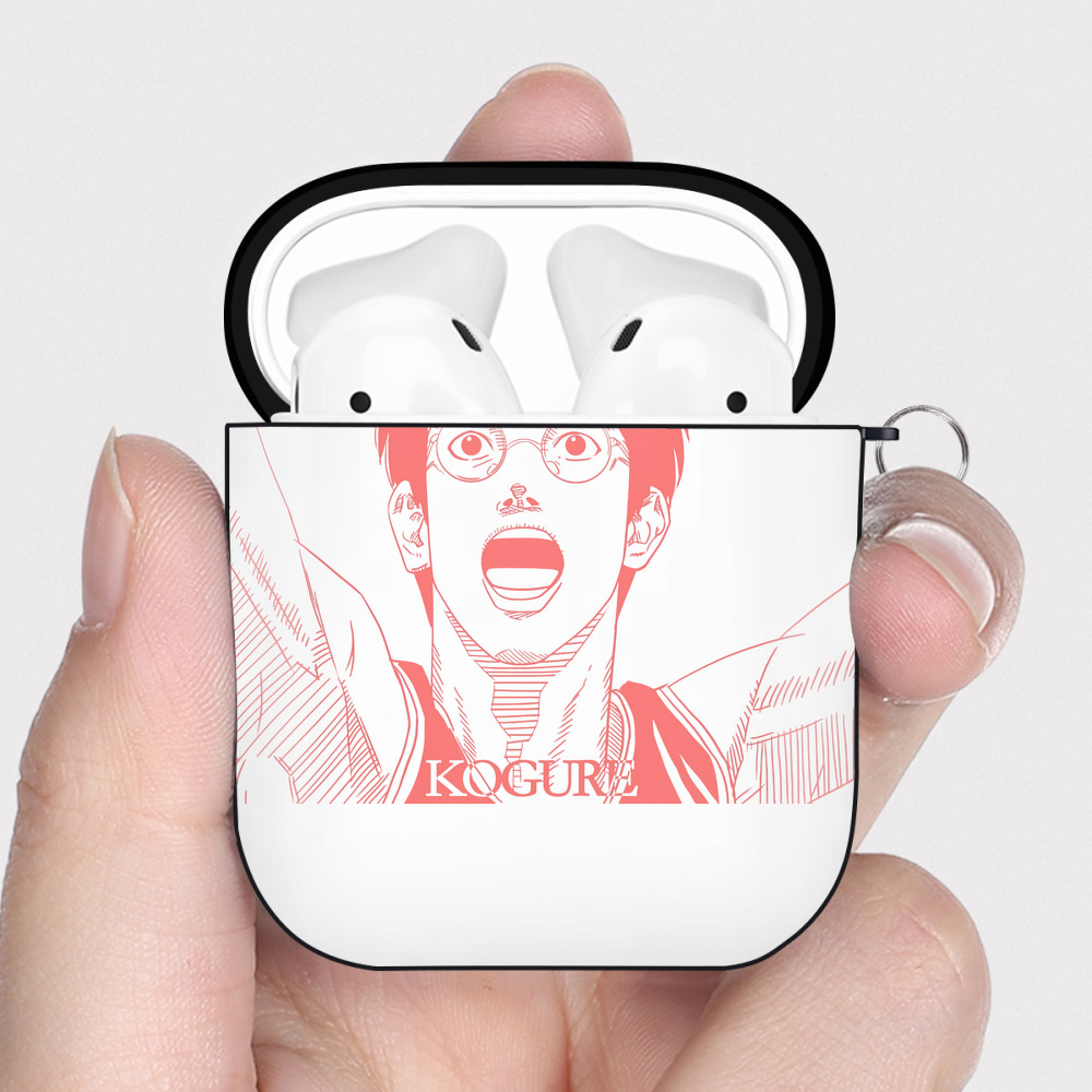 （画像用） SLAM DUNK／スラムダンク AirPods 第2世代保護ケース ハードシェル ブラック 耐衝撃・防指紋・カラビナ付き