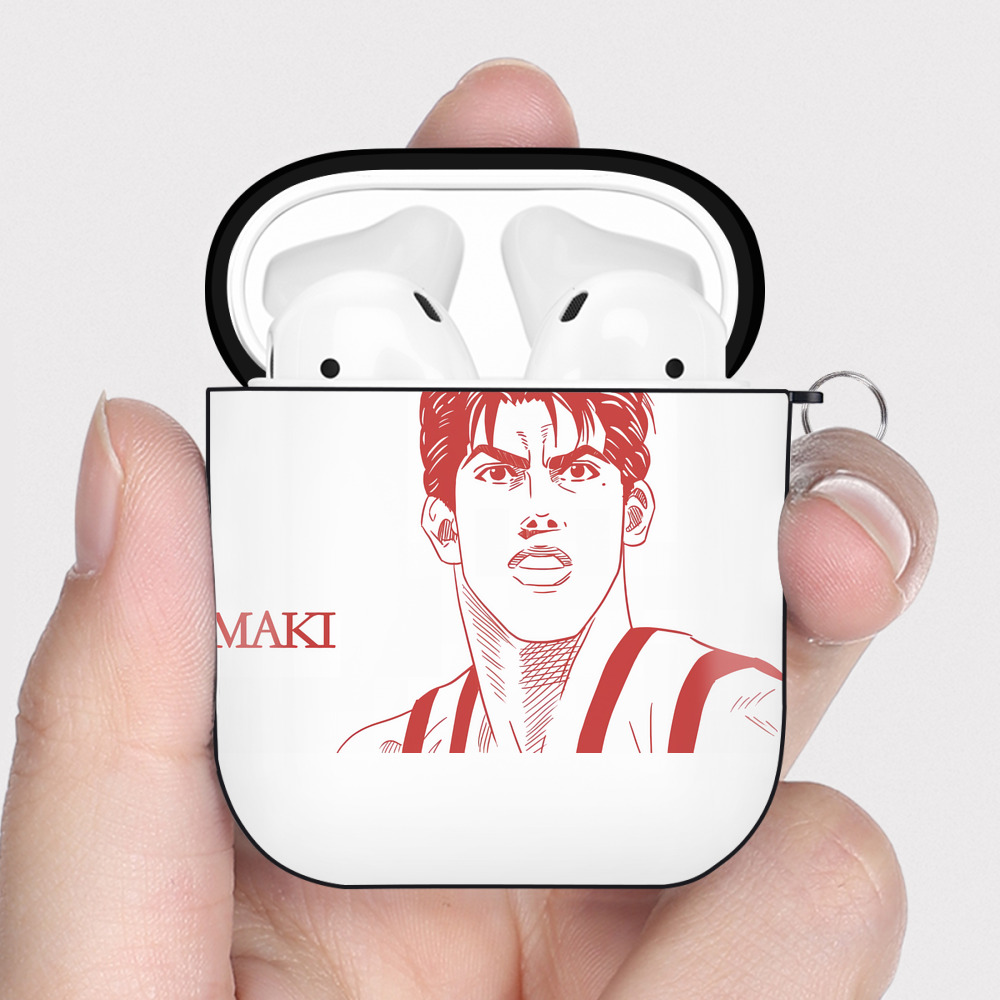 （画像用） SLAM DUNK／スラムダンク AirPods 第2世代保護ケース ハードシェル ブラック 耐衝撃・防指紋・カラビナ付き