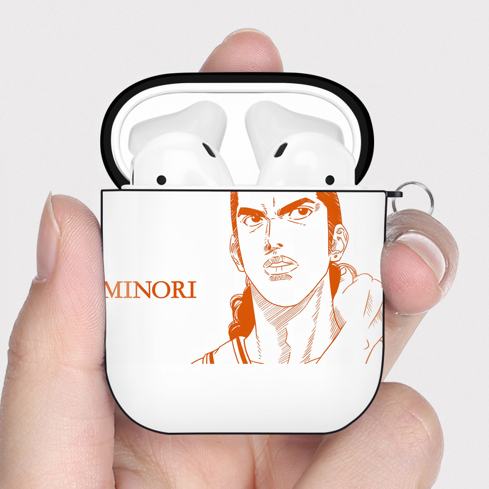 （画像用） SLAM DUNK／スラムダンク AirPods 第2世代保護ケース ハードシェル ブラック 耐衝撃・防指紋・カラビナ付き