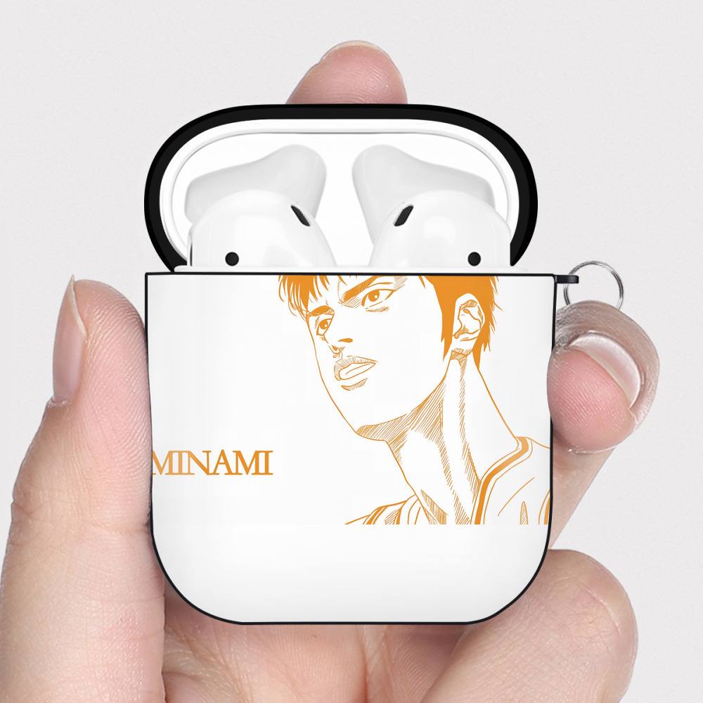 （画像用） SLAM DUNK／スラムダンク AirPods 第2世代保護ケース ハードシェル ブラック 耐衝撃・防指紋・カラビナ付き