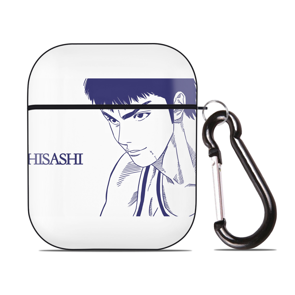 （画像用） SLAM DUNK／スラムダンク AirPods 第2世代保護ケース ハードシェル ブラック 耐衝撃・防指紋・カラビナ付き