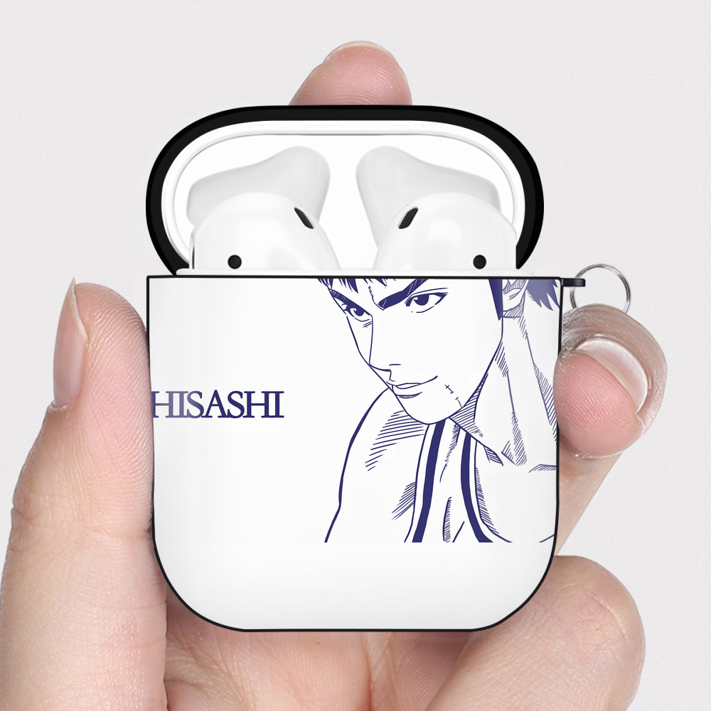 （画像用） SLAM DUNK／スラムダンク AirPods 第2世代保護ケース ハードシェル ブラック 耐衝撃・防指紋・カラビナ付き