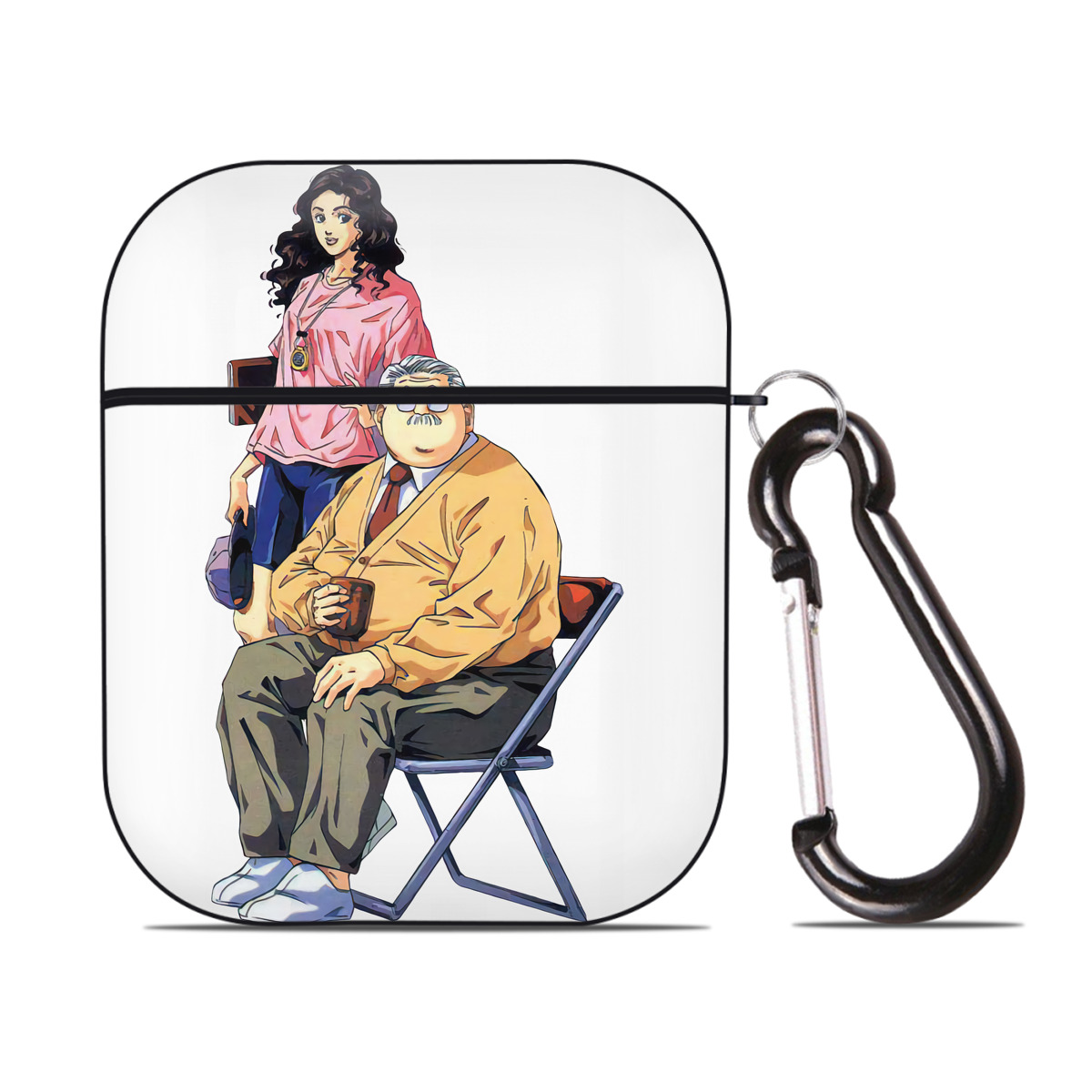 （画像用） SLAM DUNK／スラムダンク AirPods 第2世代保護ケース ハードシェル ブラック 耐衝撃・防指紋・カラビナ付き