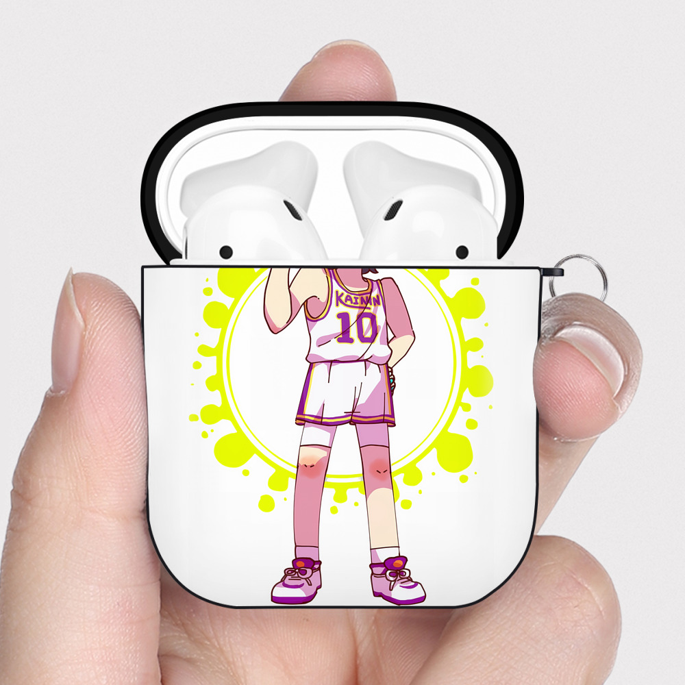 （画像用） SLAM DUNK／スラムダンク AirPods 第2世代保護ケース ハードシェル ブラック 耐衝撃・防指紋・カラビナ付き
