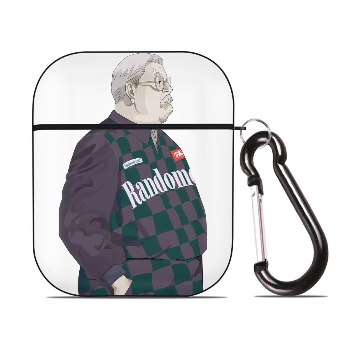 （画像用） SLAM DUNK／スラムダンク AirPods 第2世代保護ケース ハードシェル ブラック 耐衝撃・防指紋・カラビナ付き
