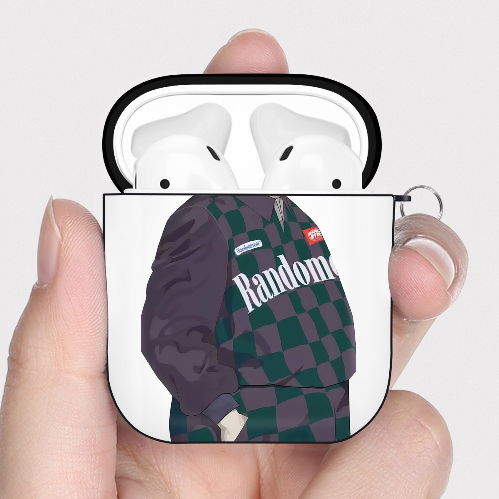 （画像用） SLAM DUNK／スラムダンク AirPods 第2世代保護ケース ハードシェル ブラック 耐衝撃・防指紋・カラビナ付き