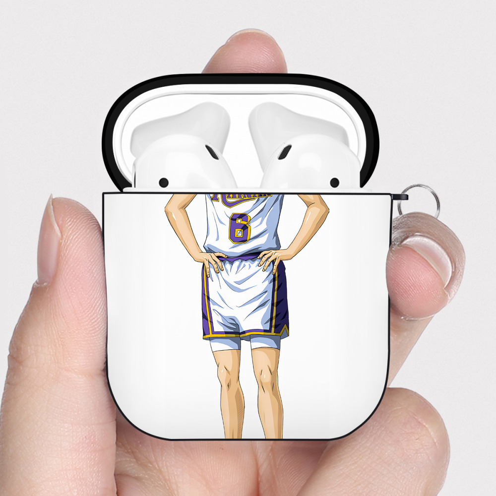 （画像用） SLAM DUNK／スラムダンク AirPods 第2世代保護ケース ハードシェル ブラック 耐衝撃・防指紋・カラビナ付き