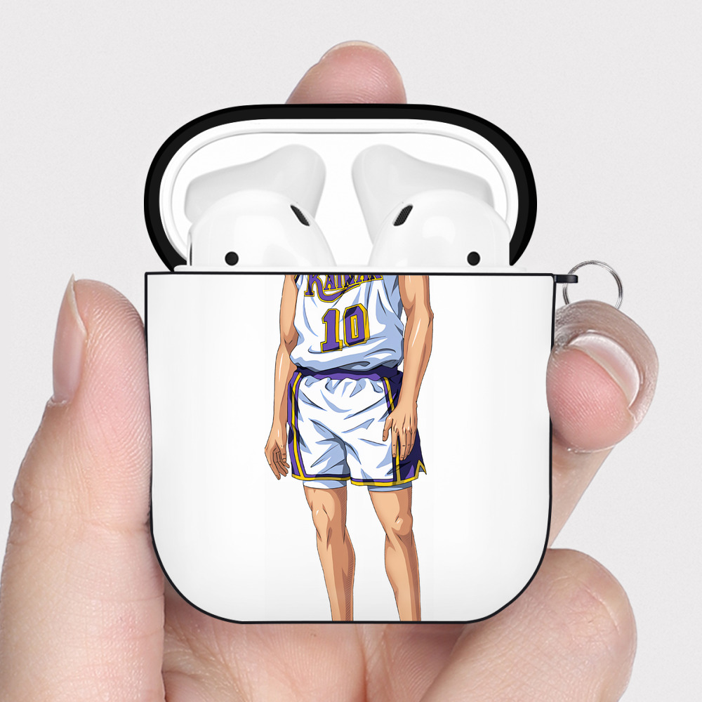 （画像用） SLAM DUNK／スラムダンク AirPods 第2世代保護ケース ハードシェル ブラック 耐衝撃・防指紋・カラビナ付き
