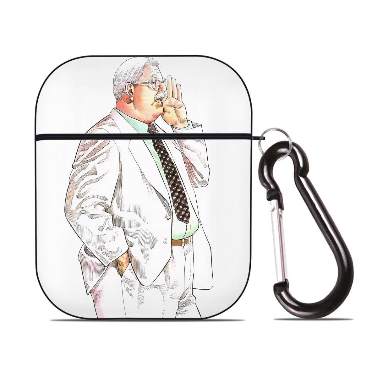 （画像用） SLAM DUNK／スラムダンク AirPods 第2世代保護ケース ハードシェル ブラック 耐衝撃・防指紋・カラビナ付き