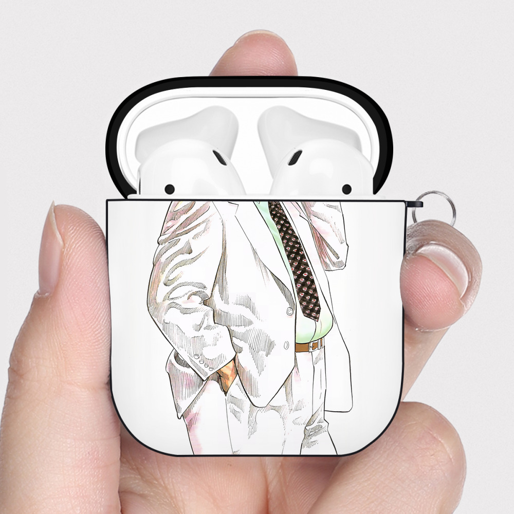 （画像用） SLAM DUNK／スラムダンク AirPods 第2世代保護ケース ハードシェル ブラック 耐衝撃・防指紋・カラビナ付き