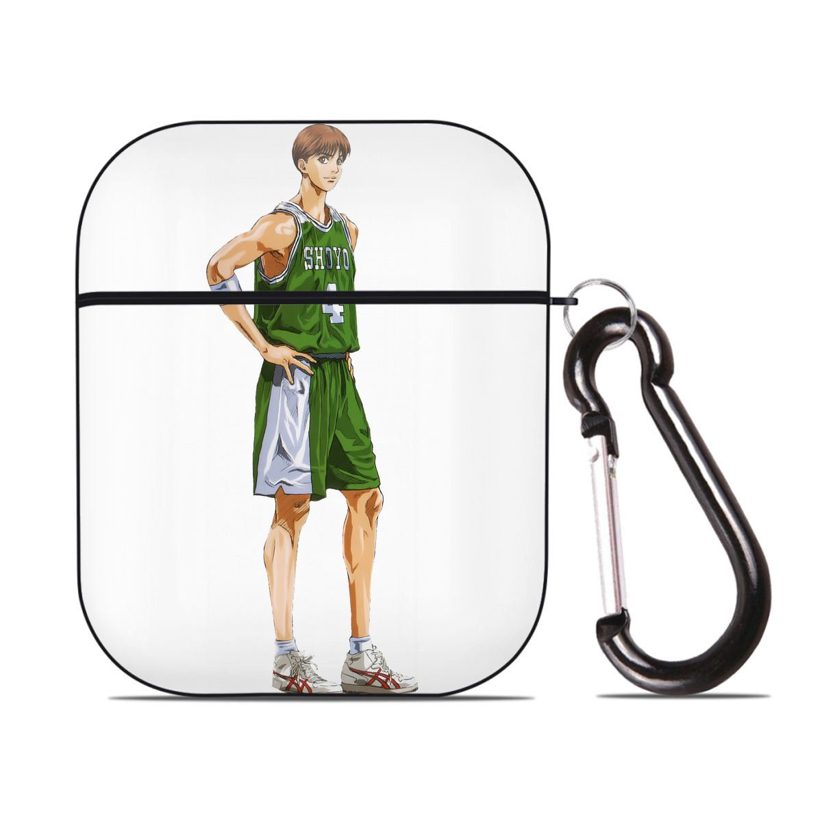 （画像用） SLAM DUNK／スラムダンク AirPods 第2世代保護ケース ハードシェル ブラック 耐衝撃・防指紋・カラビナ付き