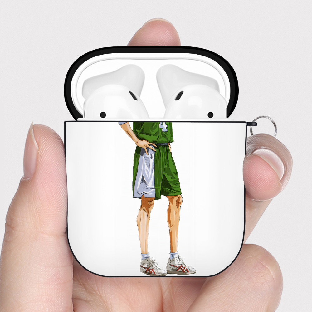 （画像用） SLAM DUNK／スラムダンク AirPods 第2世代保護ケース ハードシェル ブラック 耐衝撃・防指紋・カラビナ付き