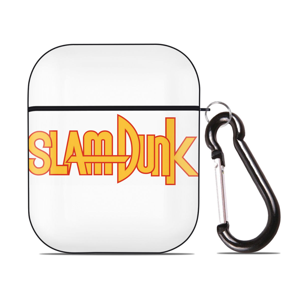 （画像用） SLAM DUNK／スラムダンク AirPods 第2世代保護ケース ハードシェル ブラック 耐衝撃・防指紋・カラビナ付き