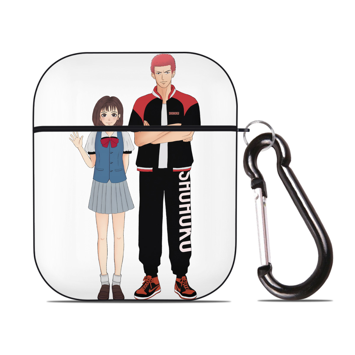 （画像用） SLAM DUNK／スラムダンク AirPods 第2世代保護ケース ハードシェル ブラック 耐衝撃・防指紋・カラビナ付き